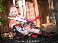 萌新推特00後露臉美少女▌白莉愛吃巧克力▌超美畫風Cos原神宵宮 可愛小蘿莉 三點全露又粉又嫩