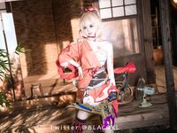 萌新推特00後露臉美少女▌白莉愛吃巧克力▌超美畫風Cos原神宵宮 可愛小蘿莉 三點全露又粉又嫩