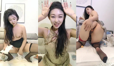 【糖寶】女神御姐絲襪美腿 黃瓜茄子抽插自慰 (8)