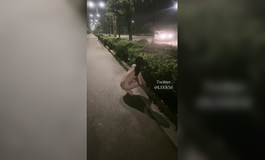 極品推特淫盪人妻性玩物▌林淑怡▌全裸壓馬路尋刺激 男公廁全裸待插後入懟穴 (7)